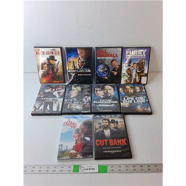 (10) DVDs- Cut Bank, 5 Flights Up, Furry Vengeance, Misc.