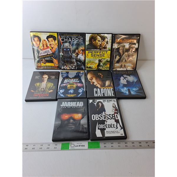 (10) DVDs- Winter's Tale, Capone, Obsessed, Misc.