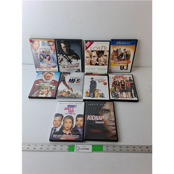 (10) DVDs- Christopher Robin, Kidnap, Closer, Misc.