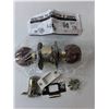 Image 2 : (4) Unbranded Wood Doorknob Sets, NIB- Some Water Damage