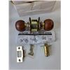 Image 2 : (4) Unbranded Wooden Doorknob Sets, NIB- Some Water Damage