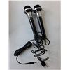 Image 2 : (2) Dynamic Microphones & (2) Clamps- Untested