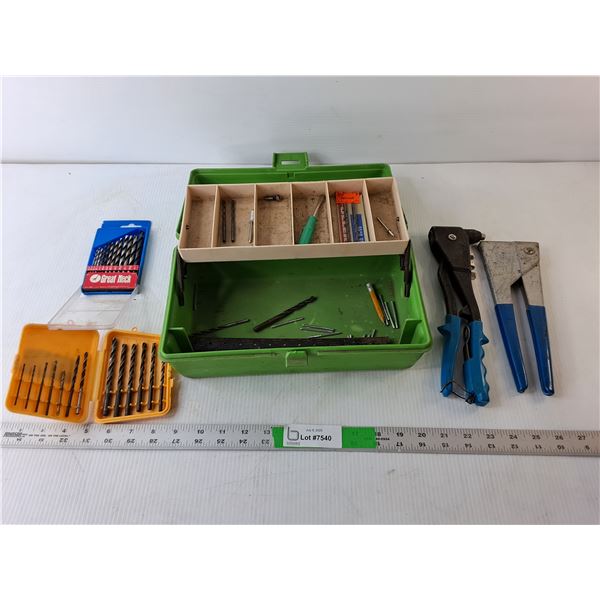 Adventurer Tackle Box with Tools- Drill Bits, Hand Riveter, Misc.