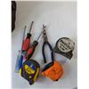 Image 2 : Craftsman Toolbag with Tools- Tape Measures, Ratchet Strap, Pliers, Misc.