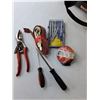 Image 3 : Craftsman Toolbag with Tools- Tape Measures, Ratchet Strap, Pliers, Misc.