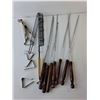 Image 2 : Barbecue Tool Lot- Skewers, Baskets, Clips, Misc.