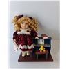 Image 2 : Collector's Choice Porcelain Doll with Piano 10" Tall