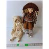 Image 1 : (2) Porcelain Dolls, Up to 16" Long