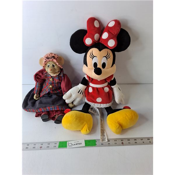 Minnie Mouse Stuffy & Ceramic Millie Mouse Shelf Figurine, Up to 18" Long