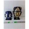 Image 1 : (2) Stone Decorative Masks with Stands, Up to 8" Tall