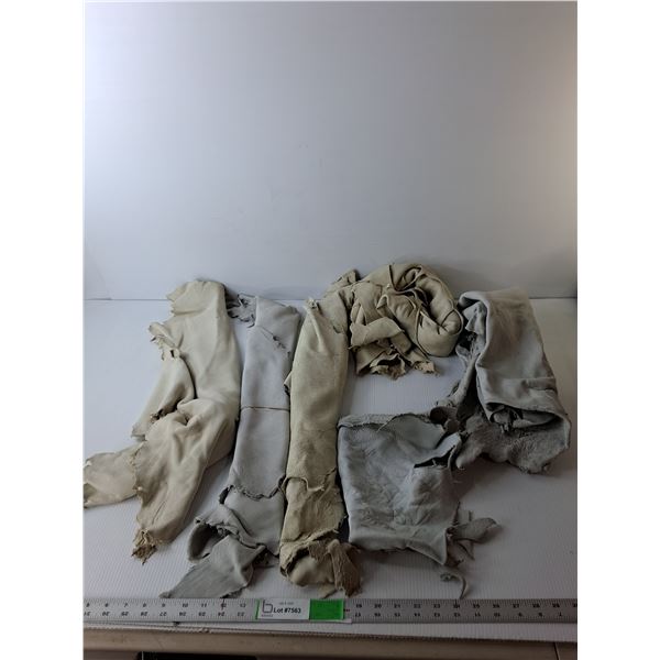 (6) Pieces of Scrap Leather, Varying Sizes