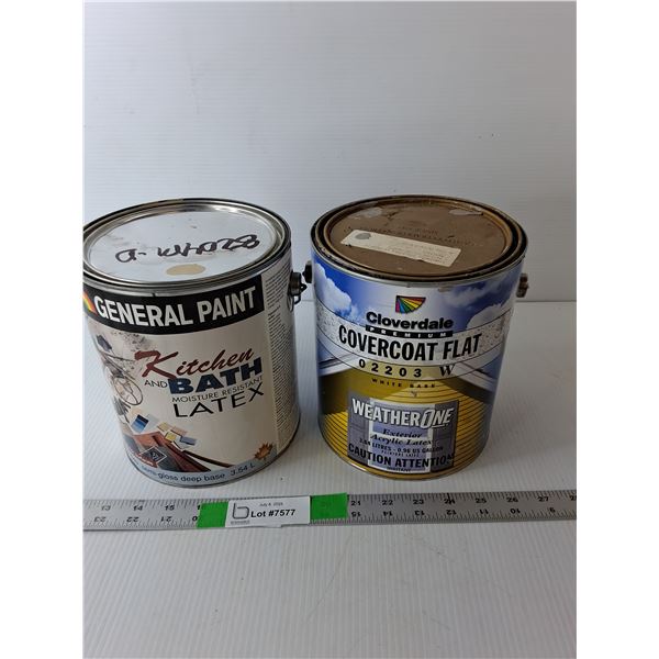 (2) Approx. 1 Gallon Pails of Paint- Cloverdale & General- Appear Full, PICK UP ONLY