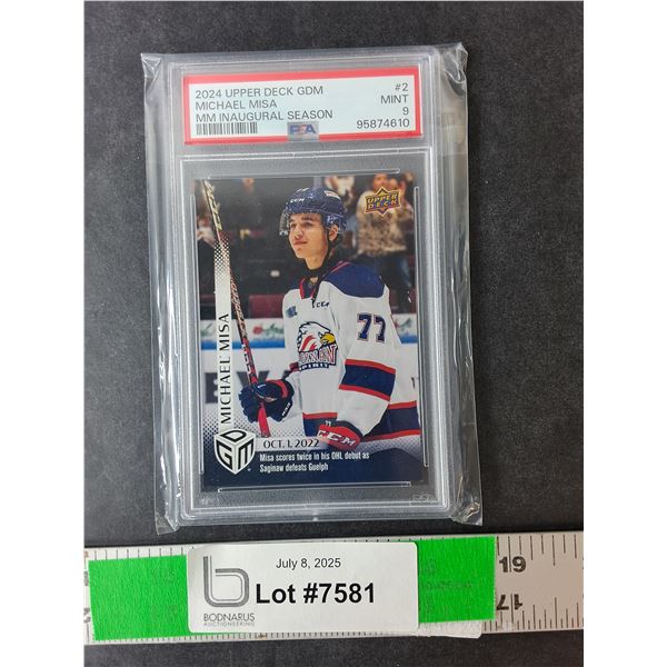 Graded Upper Deck Michael Misa Rookie Card, Cannot Authenticate