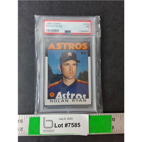 Graded 1986 Topps Nolan Ryan Card, Cannot Authenticate