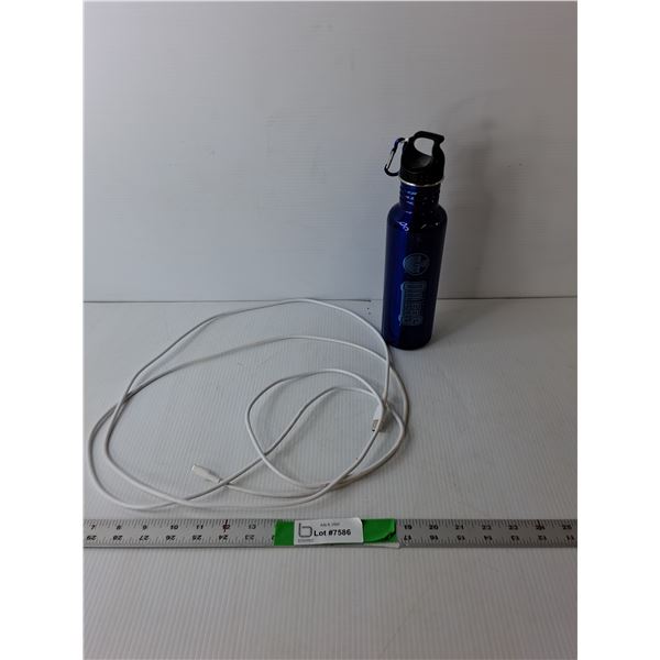 Edmonton Oilers Water Bottle & Approx. 9.5 Ft. Apple Charging Cord