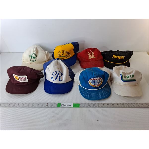 (8) Trucker Hats- Assert, CIBC Farm Services, Rosthern Old Timers, Misc.