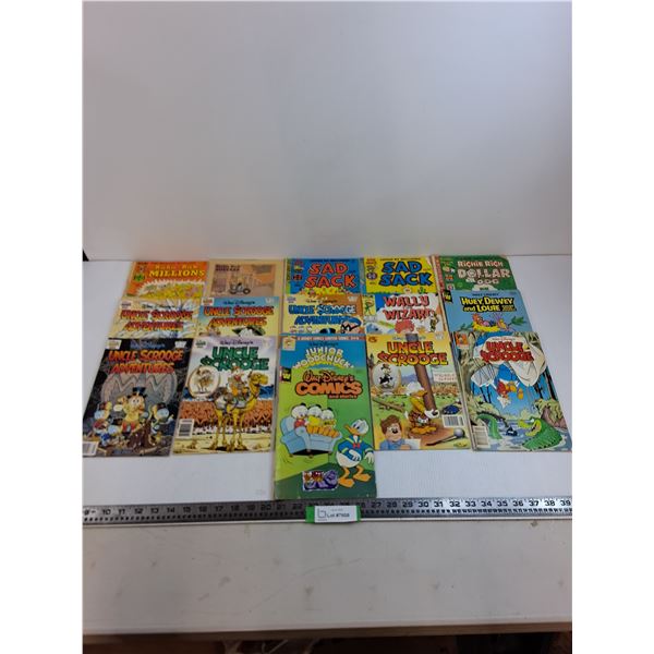 (16) Comic Books (Uncle Scrooge, Sad Sack, Richie Rich)