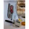 Image 2 : Tongs, Spatula, Whisk, Kitchen Knives, Potato Masher, Measuring Cups and Misc