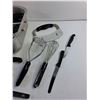 Image 4 : Tongs, Spatula, Whisk, Kitchen Knives, Potato Masher, Measuring Cups and Misc