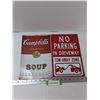 Image 1 : (2) Metal Novelty Signs - Campbells Condensed Soup 8'' x 12'', No Parking In Driveway 8'' x 12''