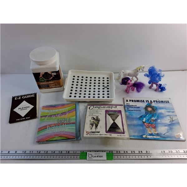 Compost Activator, My Little Pony Toys, Plastic Tray, Electric Pedometer, Playing Bridge and Misc