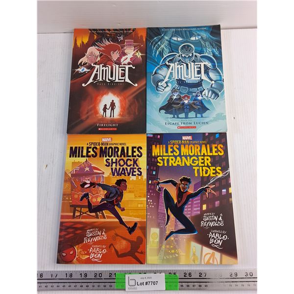 Various Marvel & Amulet Books - Firelight, Spiderman and Escape From Lucien