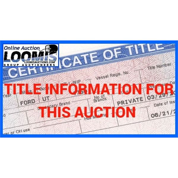 TITLE INFORMATION FOR BIDDERS /TITLE VENDOR INFO