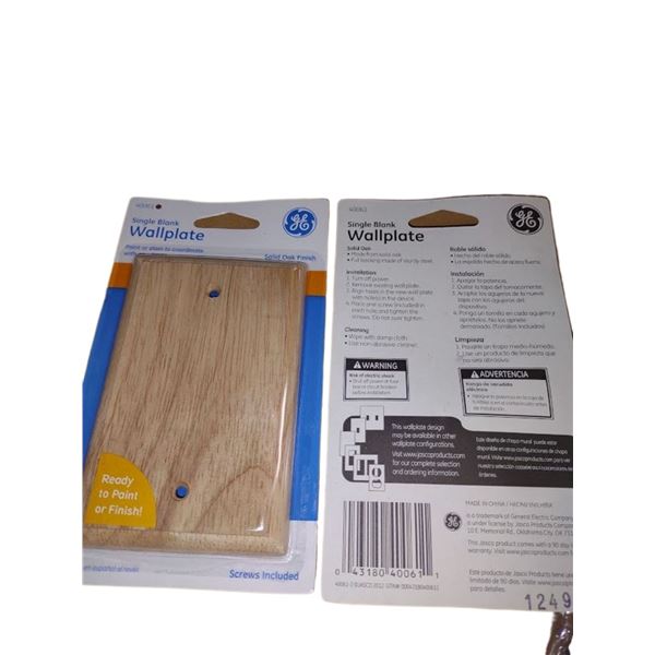 GE Oak Blank Wall Plates