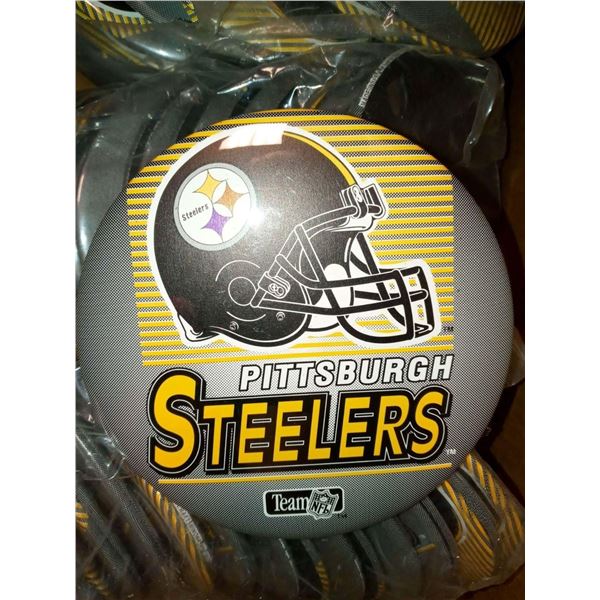 NFL Memorabilia Metal Jumbo Buttons 6" x 6" - With Display Stands (Approx. 2,000 Units)