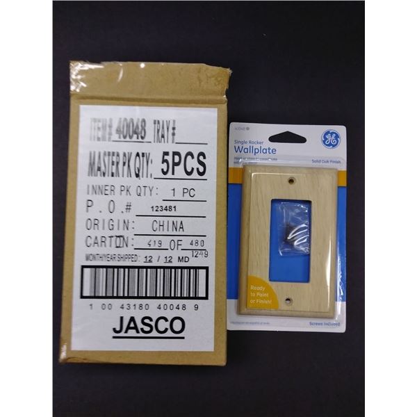 GE Solid Oak Light Switch Wall Plates