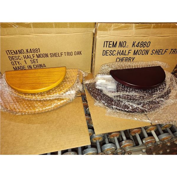 3 Pc. Wood Half Moon Wall Shelf Set