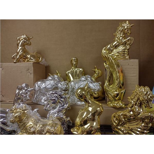 Gold & Silver Electroplate Statues