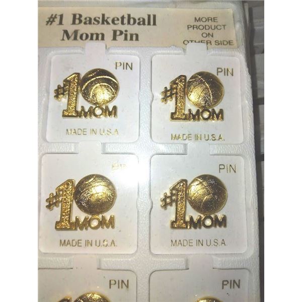 #1 Mom Basketball Gold Electro Plate Pin