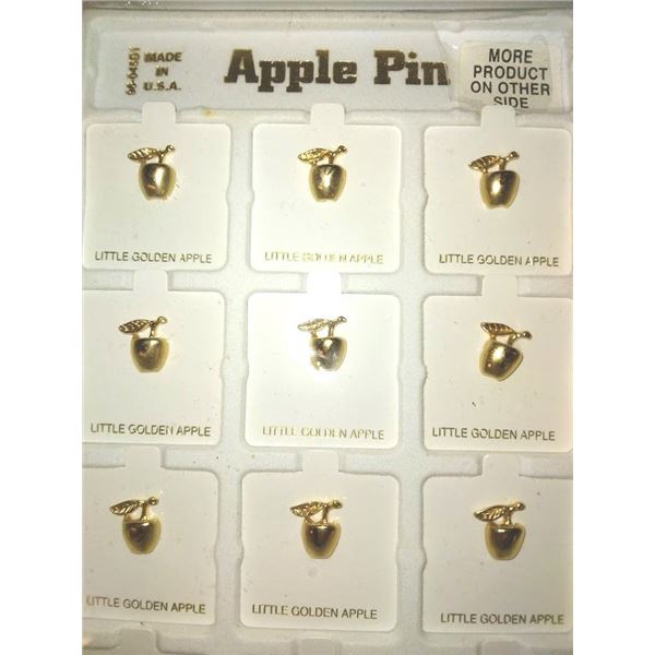 Electro Plate Gold Apple Pins