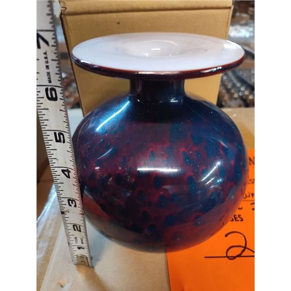 Blown Glass 7" x 6" Vase