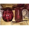 Image 1 : Cranberry Glass Assorted Hand Blown Pieces
