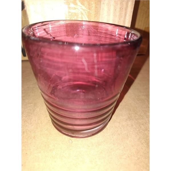 Blown Cranberry Glass Beverage Glass