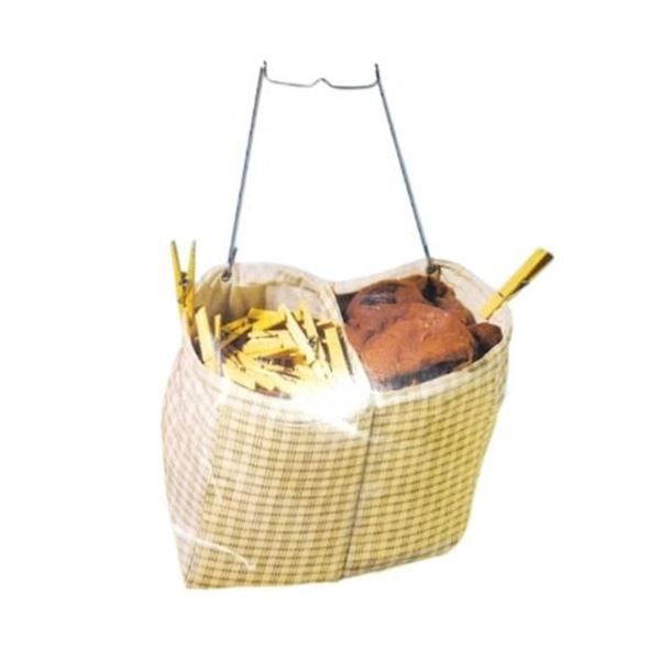 Fabric Clothes Pin Bag w/ Metal Hanger