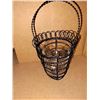 Image 2 : WIRE BASKET WITH GLASS VOTIVE CANDLE HOLDER/ MULTI USE BASKET (7" INCHES TALL)