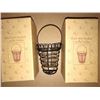 Image 6 : WIRE BASKET WITH GLASS VOTIVE CANDLE HOLDER/ MULTI USE BASKET (7" INCHES TALL)