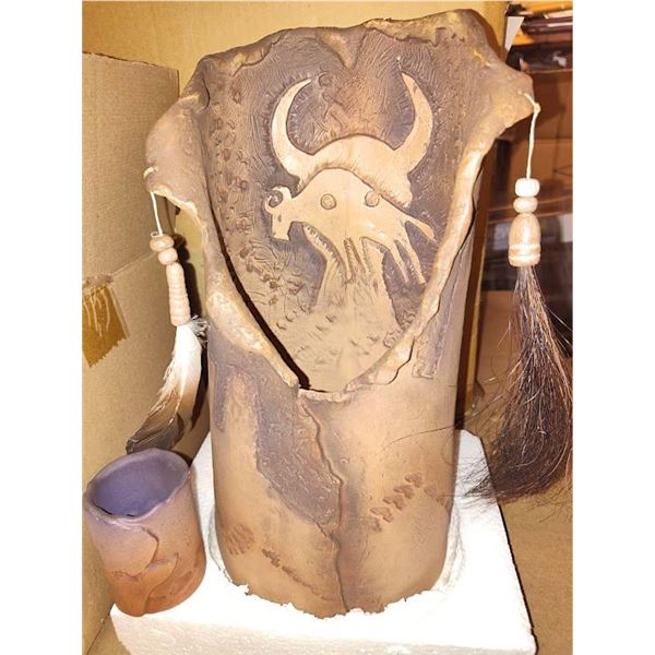 MYSTIC LIGHTS 2 PIECE ILLUMINATOR AND CANDLE HOLDER "BUFFALO DANCE"