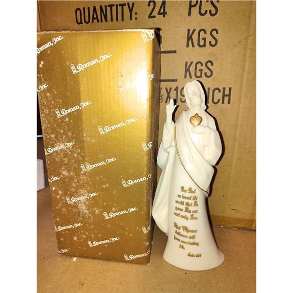 ROMAN RESIN JESUS SCULPTURE WITH JOHN 3:16 VERSE (IN GIFT BOX)