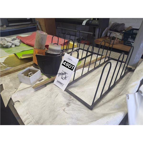 LOT OF ITEMS ON TABLE (TABLE NOT INCLUDED)