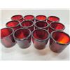 Image 4 : Ruby Red 15 Hours Blown Glass Votive Candle Holders