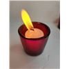 Image 3 : Ruby Red 15 Hours Blown Glass Votive Candle Holders