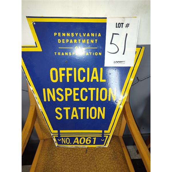 METAL PA INSPECTION SIGN
