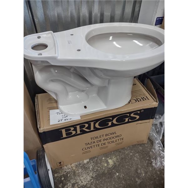 BRIGGS ABINGDON WHITE ELONGATED TOILET BOWL-RETAIL APPROX. $129.00