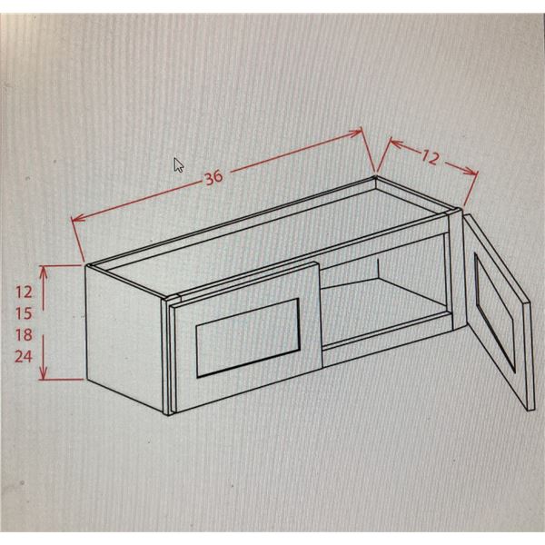 SHAKER STYLE WHITE OVERHEAD CABINET- RETAIL UP TO $409.00