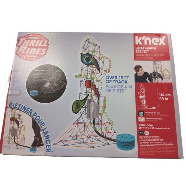 607 PIECE K'NEX LUNAR LAUNCH ROLLER COASTER - RETAIL $99.99