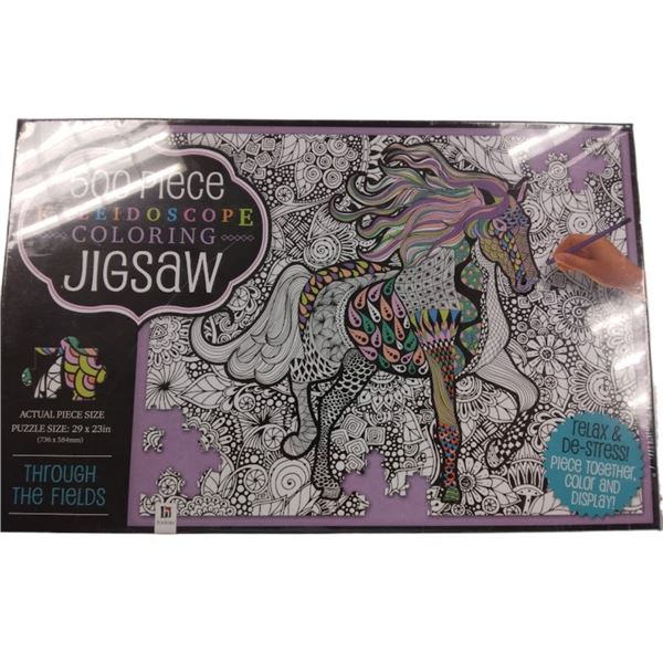 KALEIDOSCOPE COLORING 500 PIECE JIGSAW - RETAIL $29.99
